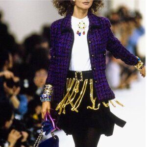 Chanel Purple Plaid Tweed Suit…1991 Fall/Winter